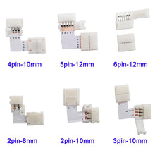 Load image into Gallery viewer, 5~500set L Shape 2pin 3pin 4pin 5pin 6pin LED Connector For connecting corner right angle 5050 RGB RGBW 3528 ws2812 LED Strip