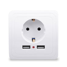 Load image into Gallery viewer, Smart Home Best Dual USB Port 2400mA Wall Charger Adapter 16A EU Standard Electrical Plug Socket Power Outlet Panel 110~250V