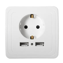 Load image into Gallery viewer, Smart Home Best Dual USB Port 2400mA Wall Charger Adapter 16A EU Standard Electrical Plug Socket Power Outlet Panel 110~250V