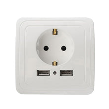 Load image into Gallery viewer, Smart Home Best Dual USB Port 2400mA Wall Charger Adapter 16A EU Standard Electrical Plug Socket Power Outlet Panel 110~250V