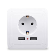 Load image into Gallery viewer, Smart Home Best Dual USB Port 2400mA Wall Charger Adapter 16A EU Standard Electrical Plug Socket Power Outlet Panel 110~250V