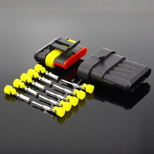 Load image into Gallery viewer, 2-5sets Kit 2 pin 1/2/3/4/5/6 pins Way AMP Super seal Waterproof Electrical Wire Connector Plug for car waterproof connector